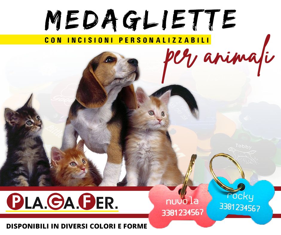Medagliette con incisione personalizzata per animali
